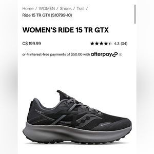 Saucony Women’s Ride 15 TR GTX